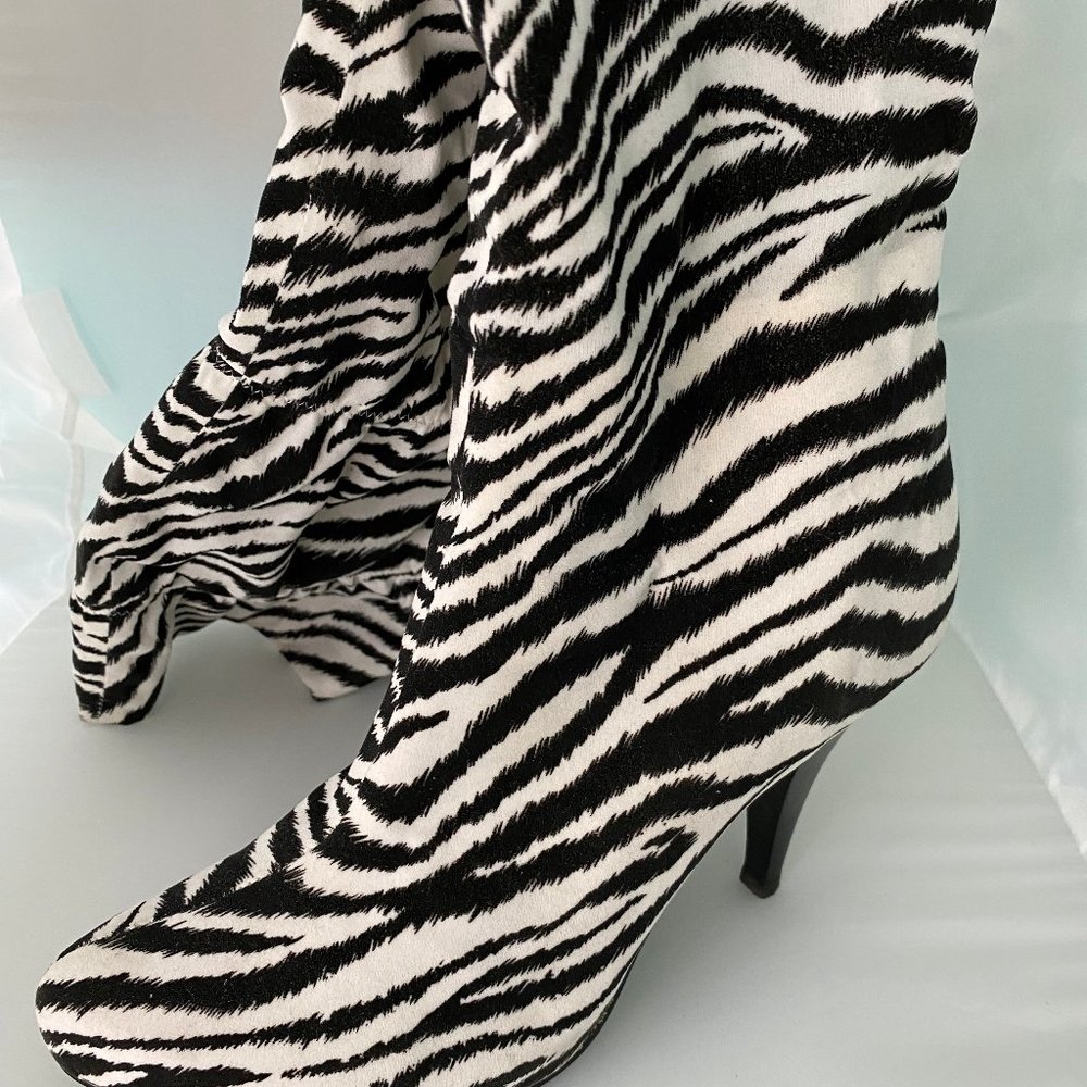 Mia Over the Knee Zebra Boots